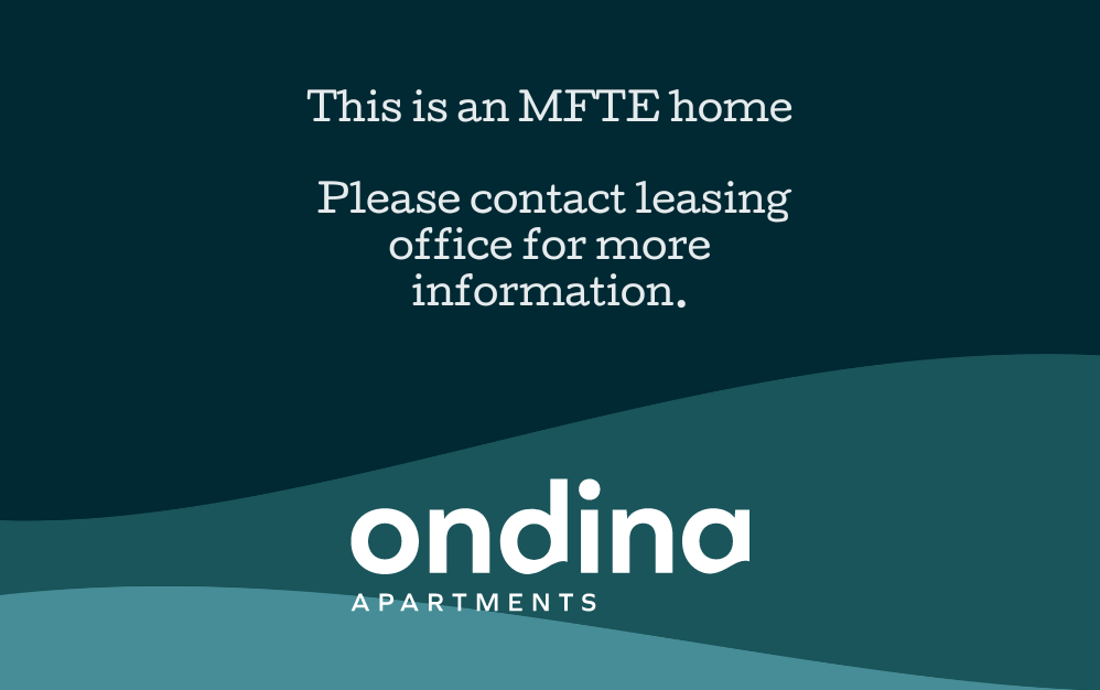 1x1 MFTE - 1 bedroom floorplan layout with 1 bath and 586 to 779 square feet.